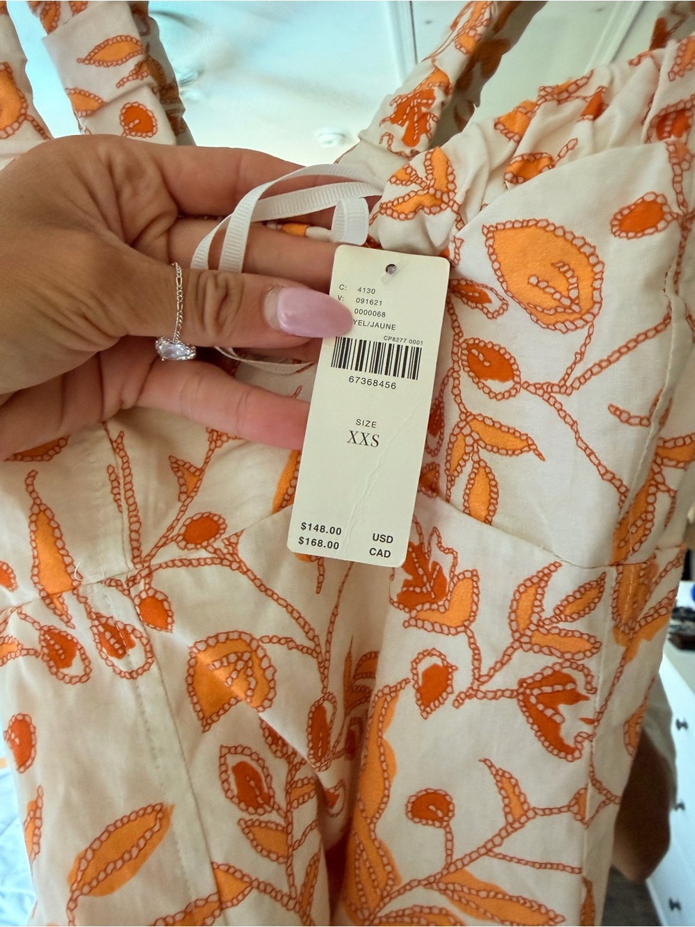 Anthropologie Maeve Floral Sundress in Cream and Mustard - Sleeveless A-Line Dre - Picture 6 of 7